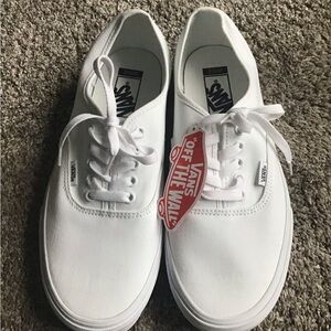 Vans Classic White Lace-Up Sneakers size 10 wide